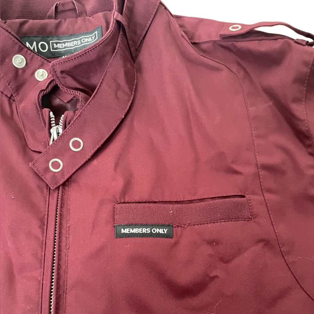 Members Only Maroon Men’s Classic Iconic Racer Jacket - Picture 9 of 11